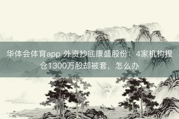华体会体育app 外资抄底康盛股份：4家机构捏仓1300万股却被套，怎么办
