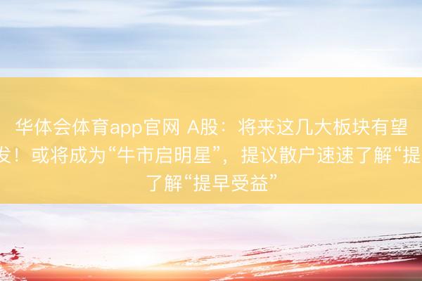 华体会体育app官网 A股:将来这几大板块有望迎来爆发!或将成为“牛市启明星”,提议散户速速了解“提早受益”